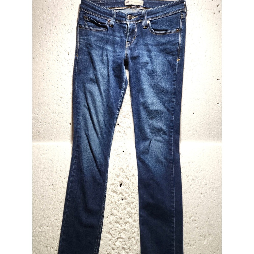 Levis Pants Women Size W27 Blue Denim Jeans Pockets Low Rise Skinny Demi Curve